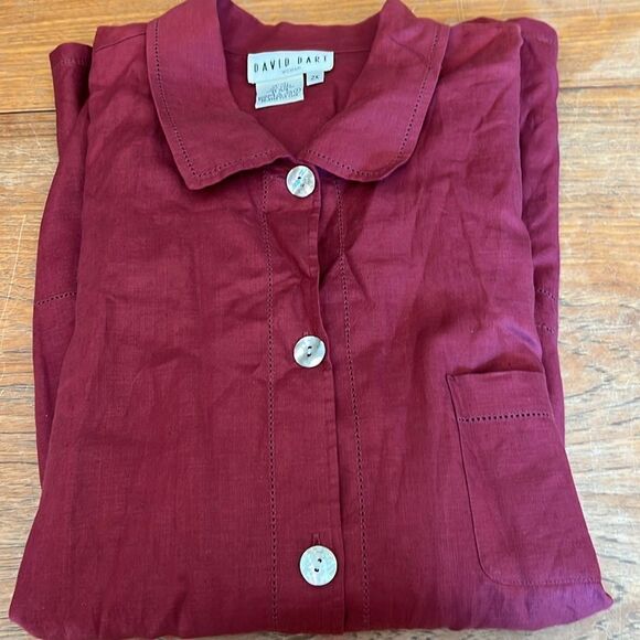 David Dart Woman 2X 100% linen flowing button up top and sleeveless long dress - Picture 7 of 12